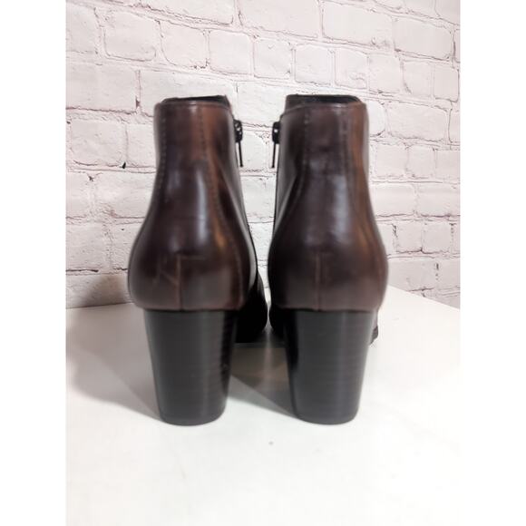 Born Alter Cognac Brown Leather Ankle Boot Women's Size 9.5 Side Zip EUC - Picture 3 of 14